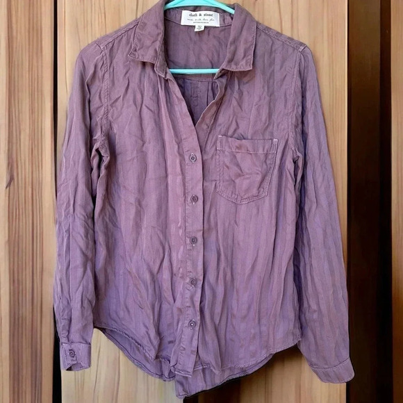 Anthropologie cloth & stone womens long sleeve button down shirt. Size XS - Picture 1 of 7